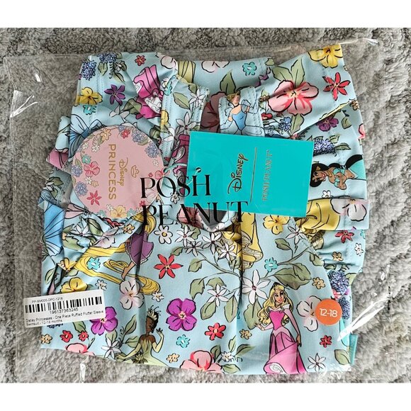 NWT Posh Peanut Disney Princess Flutter Sleeve One Piece Swimsuit Size 12-18 mon - Picture 3 of 7